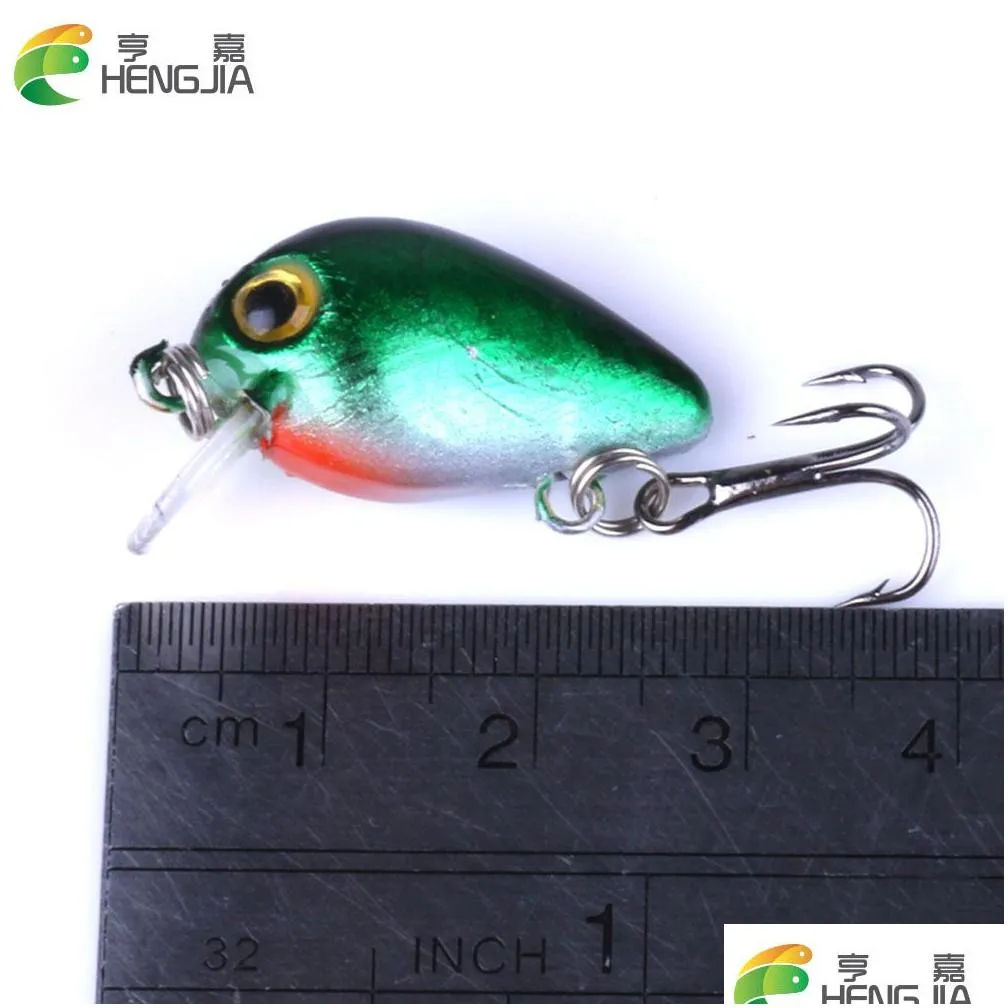 Hengjia New 100pcs small CRANKBAIT crank fishing lure, hard bait 3CM 1.5G 10#hooks Japan lures Diving Depth:0.1-0.2M free shipping