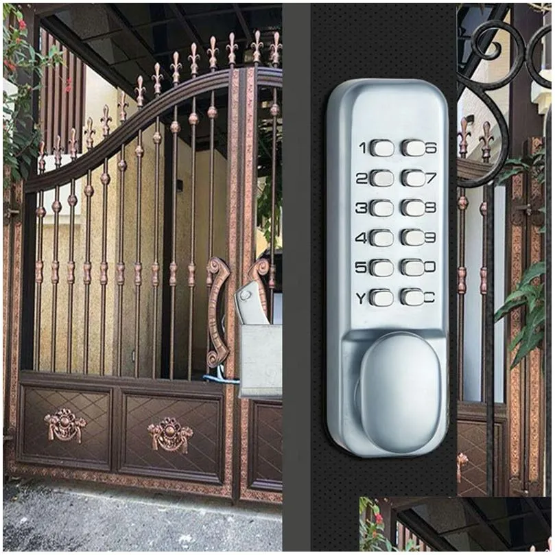 door locks sliding gate opener digital lock door keyless keypad code password iron door waterproof door lock push button combination lock