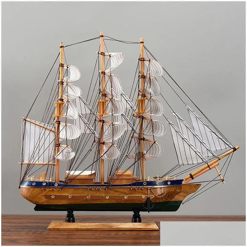 decorative objects figurines wood ship model ornaments living room crafts modern home decoration pirate ship wine cabinet office decoration birthday gifts