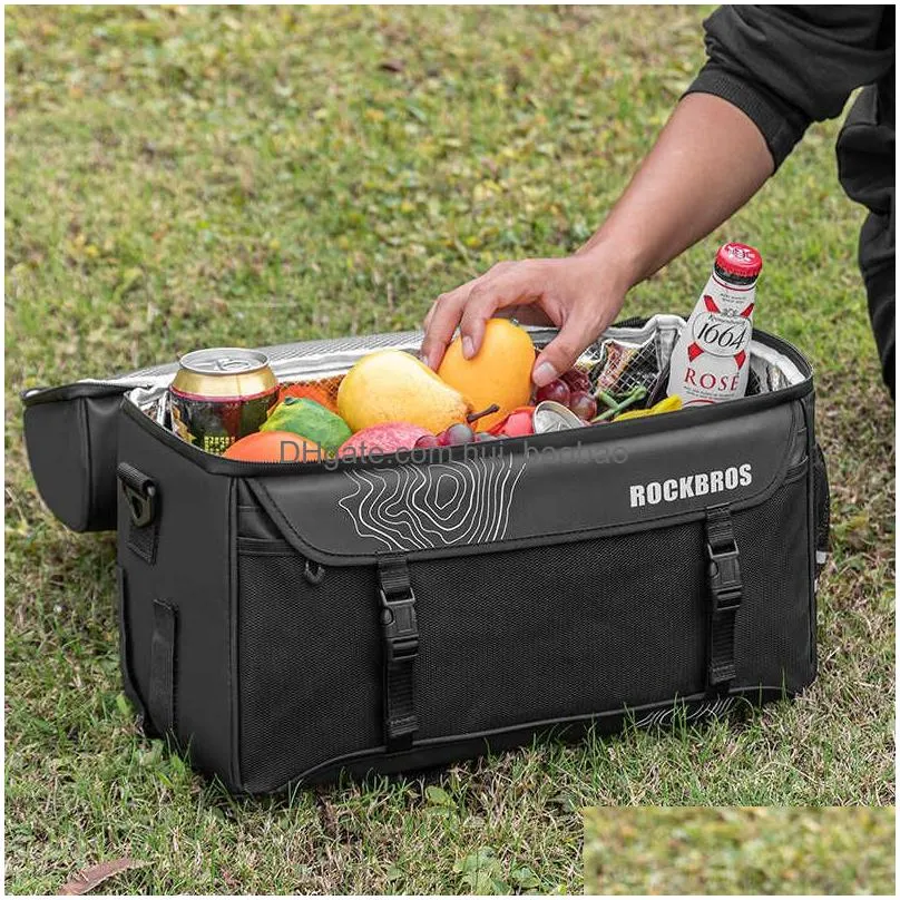 panniers rockbros 11l bicycle saddle waterproof trunk luggage carrier bike s insulated meal camping picnic shoulder bag 0201