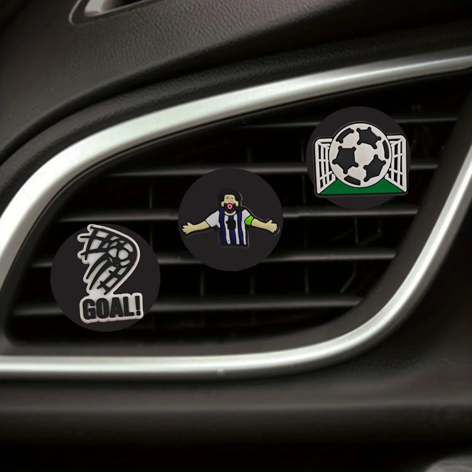football cartoon car air vent clip square head outlet perfume clips auto freshener decorative conditioner