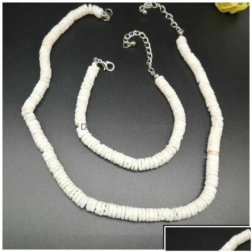 Chains Chains White Puka Shell Style Necklace - Surfer Choker Summer Jewelry Accessories For Women Seashell Heishi Disc Beads Drop D D