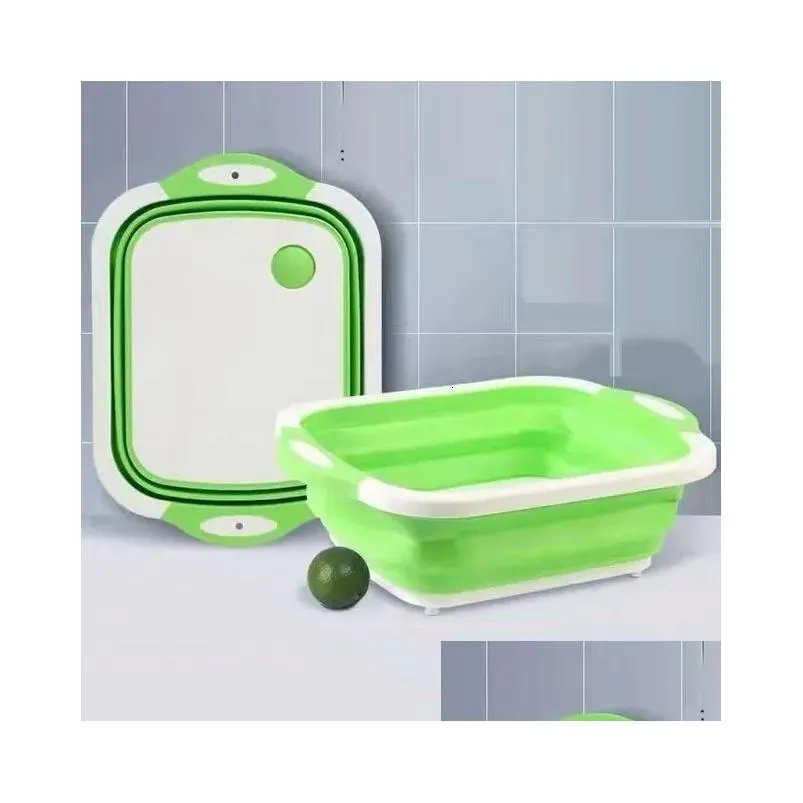 bathroom sinks portable foldable laundry basin plastic sink bucket washbasin cutting board kitchen storage basin for bathroom kitchen supplies