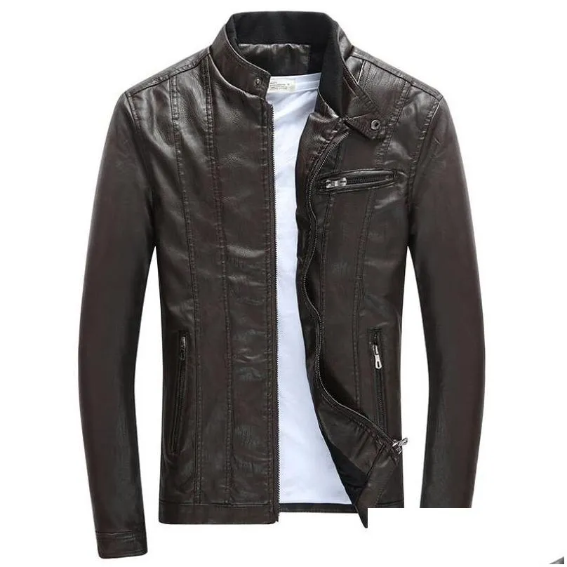 pu jacket men fashion motorcycle biker faux leather jackets mens spring autumn clothes male classic velvets coats deri ceket