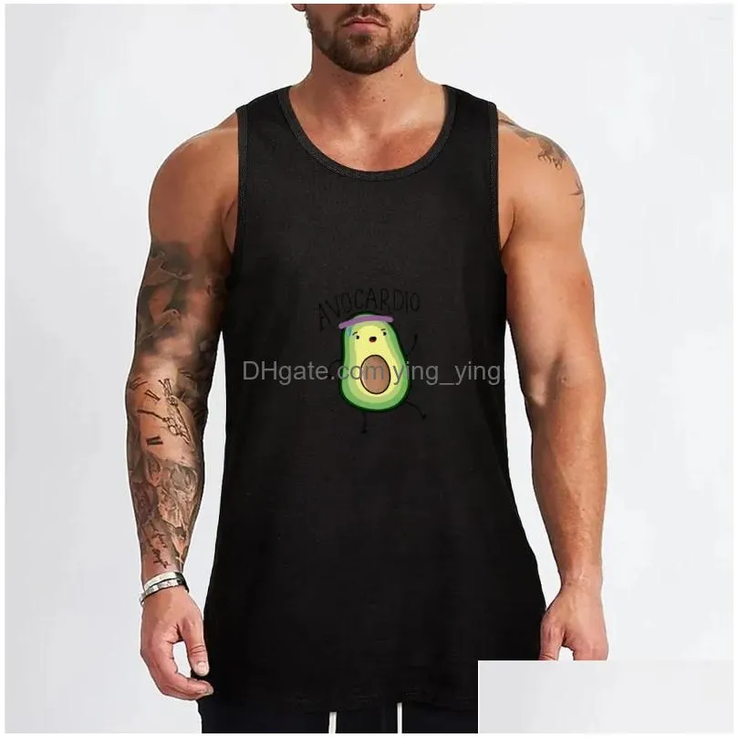 mens tank tops avocardio avocado top gym t-shirt man sleeveless sexy costume shirt