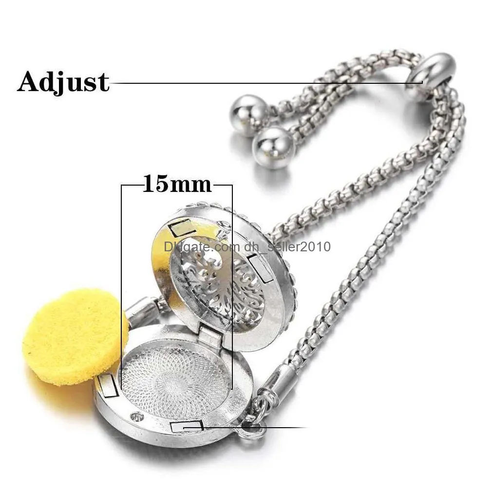 Chain 10 Pieces/Batch Wholesale Per Bracelet Essential Oil Diffuser Aromatherapy Stainless Steel Alloy Lock Drop Delivery Dhjqb