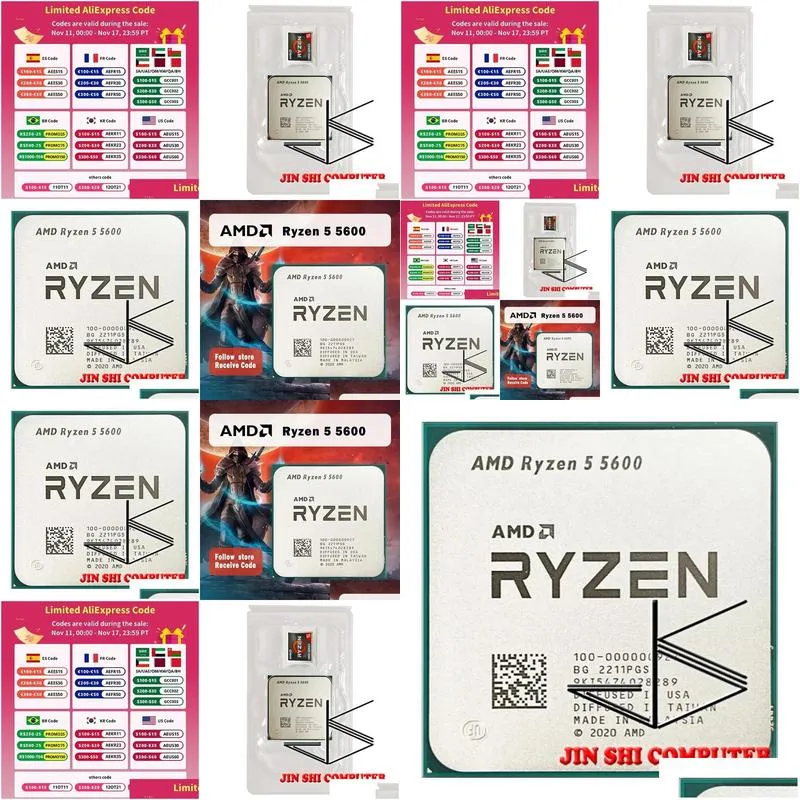 CPUs Ryzen 5 5600 R5 35 GHz 6Core 12Thread CPU Processor 7NM L332M 100000000927 Socket AM4 No Fan 231120