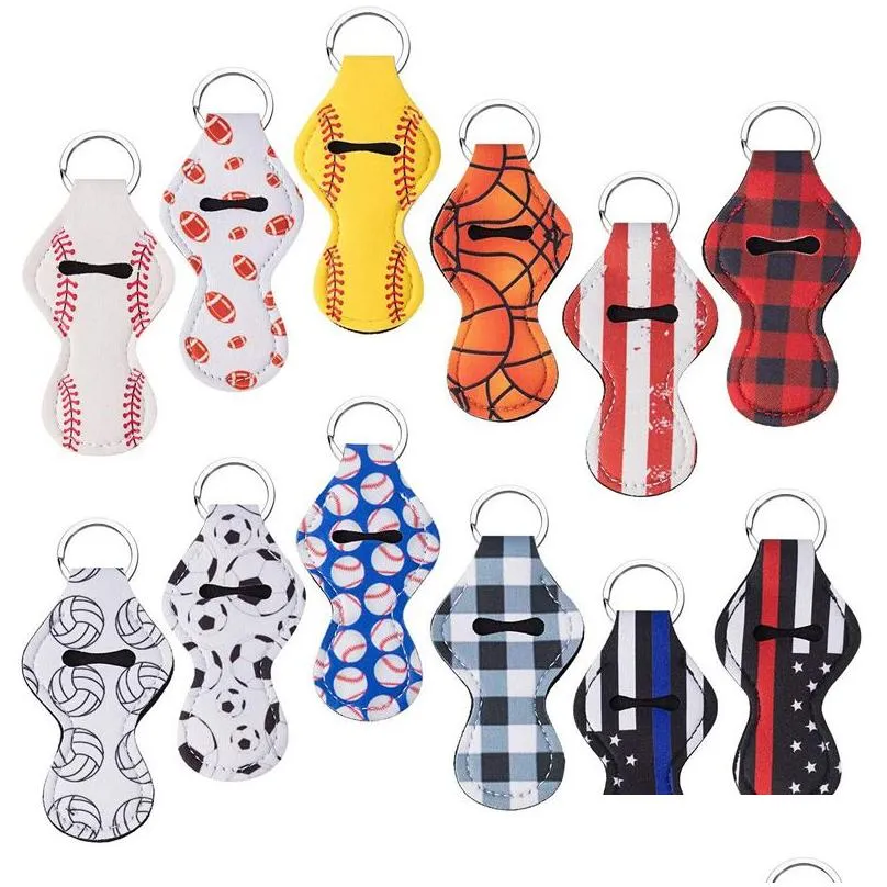 Holder Keychain Party Favor Lipstick Chapstick Balm Liphanging Key Purse Pendant Chain Keychains Neoprene Bulk Handbag Cover Holders