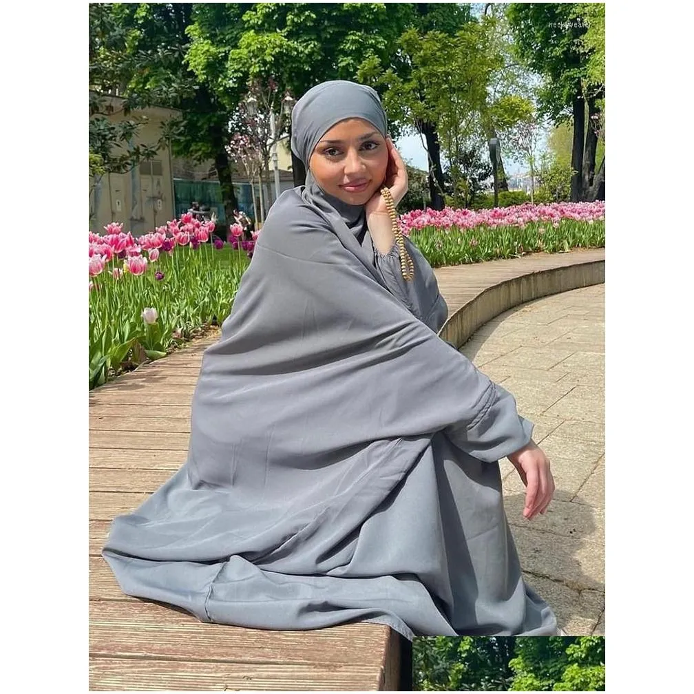 ethnic clothing eid hooded muslim women one piece jilbab long khimar hijab dress prayer garment abaya ramadan gown abayas islamic