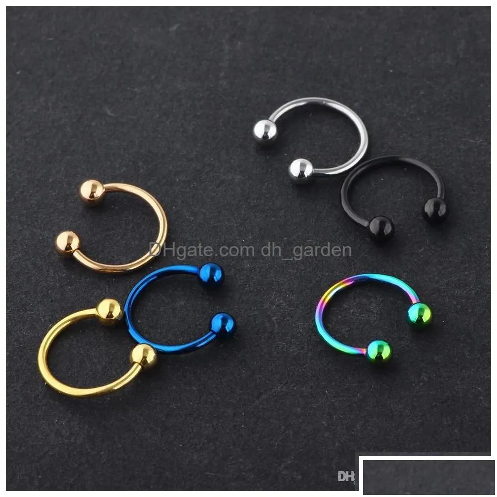 Nose Rings Studs 20G Stainless Steel Ring Hoop Septum Body Jewelry Piercing Cartilage Earring Lip Labret Eyebrow Drop Deliv Dhgarden