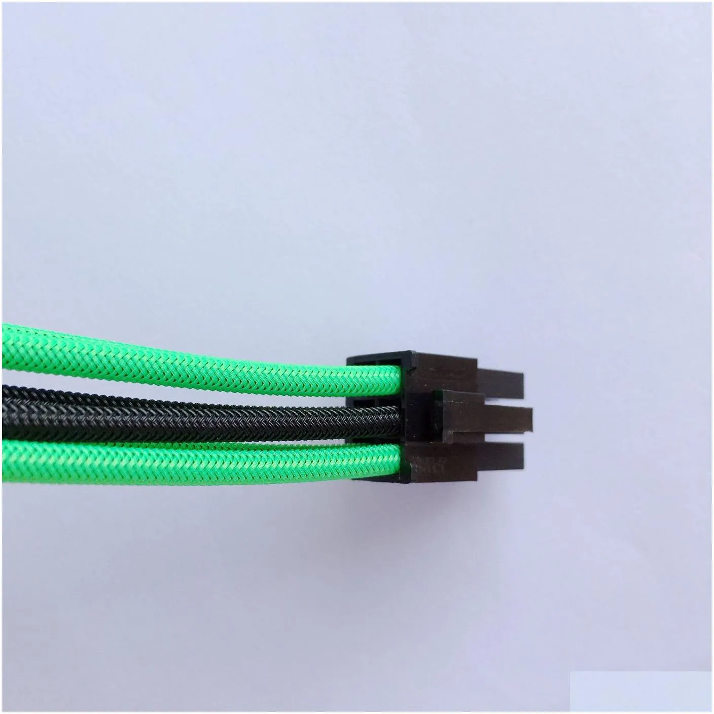 18AWG Basic Extension Cable kit ATX 24Pin/EPS 4+4Pin/PCI-E 8Pin/PCI-E 6Pin Nylon Braid Extender Cord 30CM Black-Green Power Cable For