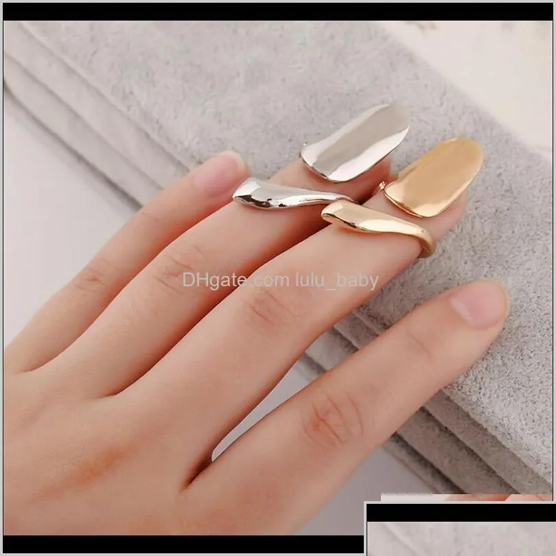 Band Drop Delivery 2021 Arrival Fashion Sier And Gold Plated Simple Nail Rings Jewelry Sexy Long Fingernail Open Ring For Girls Wholesale