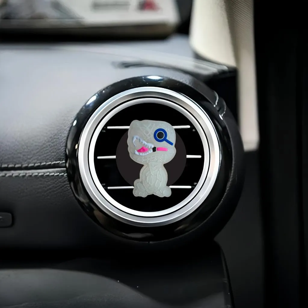 Safety Belts Accessories Fluorescent Dinosaur 32 Cartoon Car Air Vent Clip Outlet Per Clips Decorative Freshener Conditioner Condition Ot3Cp
