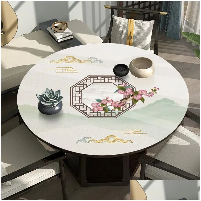 table cloth round tablecloth leather round table cushion tabletop household zhuotu table cloth round cloth serviette table 40adtx01