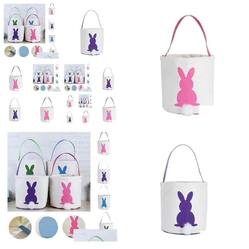 2021 Burlap Easter Bunny Baskets DIY Rabbit Bags Bunny Storage Bag Jute Rabbit Ears Basket Easter Gift Bag Rabbit Ears Put Easter Eggs