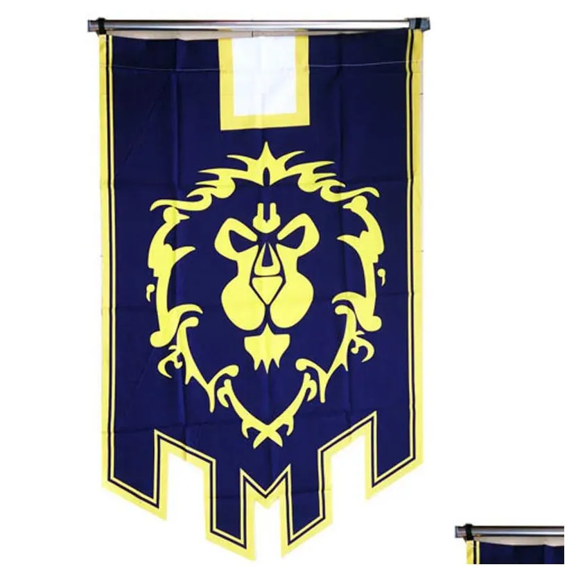 banner flags 128x64cm horde alliance banner flag home dacron cosplay party 230704