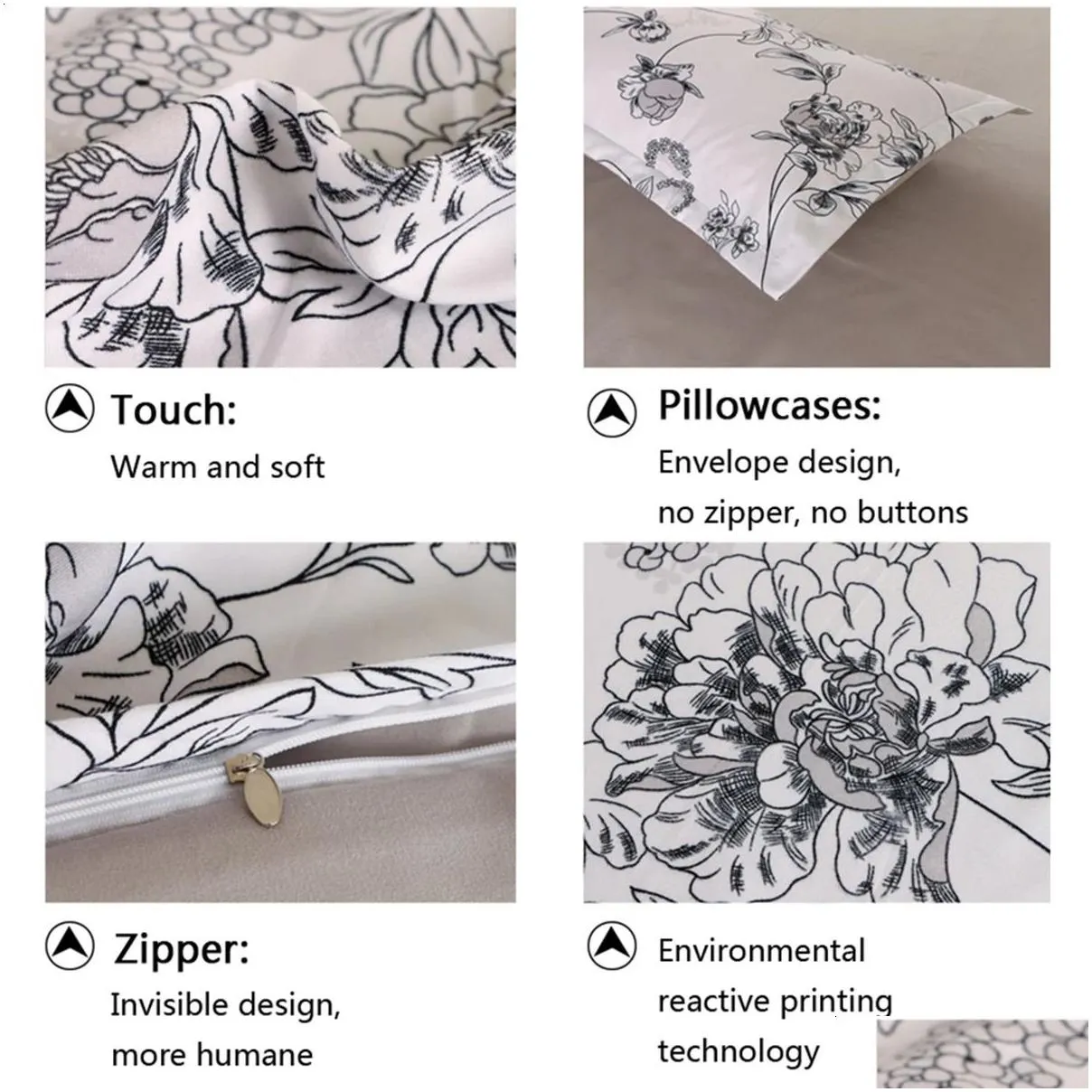 Bedding Sets Duvet Ers Single/ Double Person Comforter Er Plant Flower Quilt With Bed Sheet Pill Drop Delivery Home Garden Textiles S Dhiog