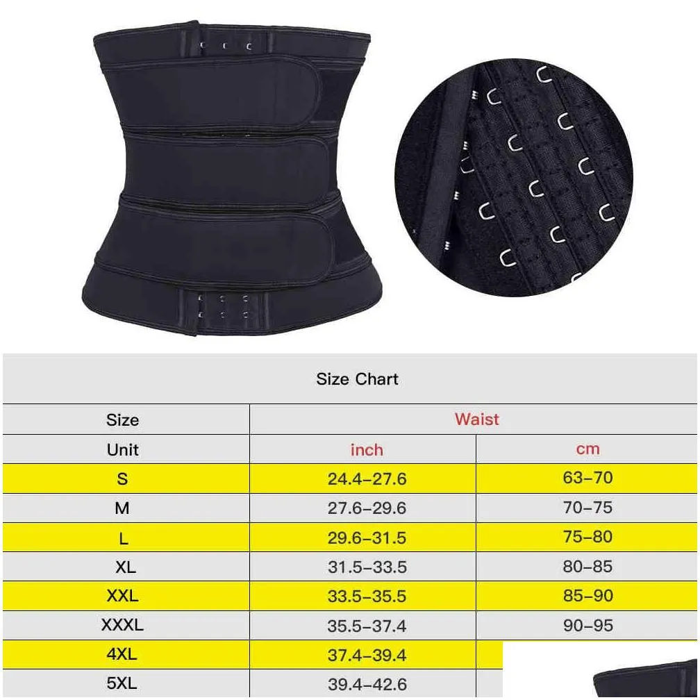 Womens Shapers Waist Trainer Body Shaper Plus Size Wasit Belly Control Sweat Belt Cinta Modeladora Waste Trainers 210326 Drop Delive Dhol7