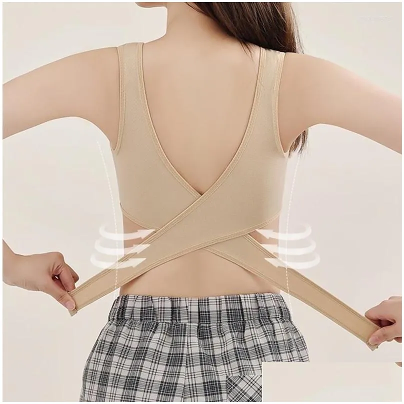 womens shapers chest binders transboy breast slimming vest ftm les trans cos bust flatten shapewear tops rear cross elastic band