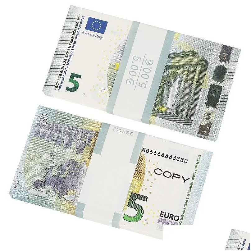 50% Size Wholesale Top Quality Billet Euro Copy 10 20 50 100 Party Math Fake Banknotes Notes Faux Euros Play Collection Gifts Realistic Double Sided Stack Full