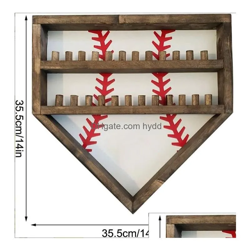 titanium sport accessories samples wooden softball baseball ring home plate stacked championship ring display holder with engraved