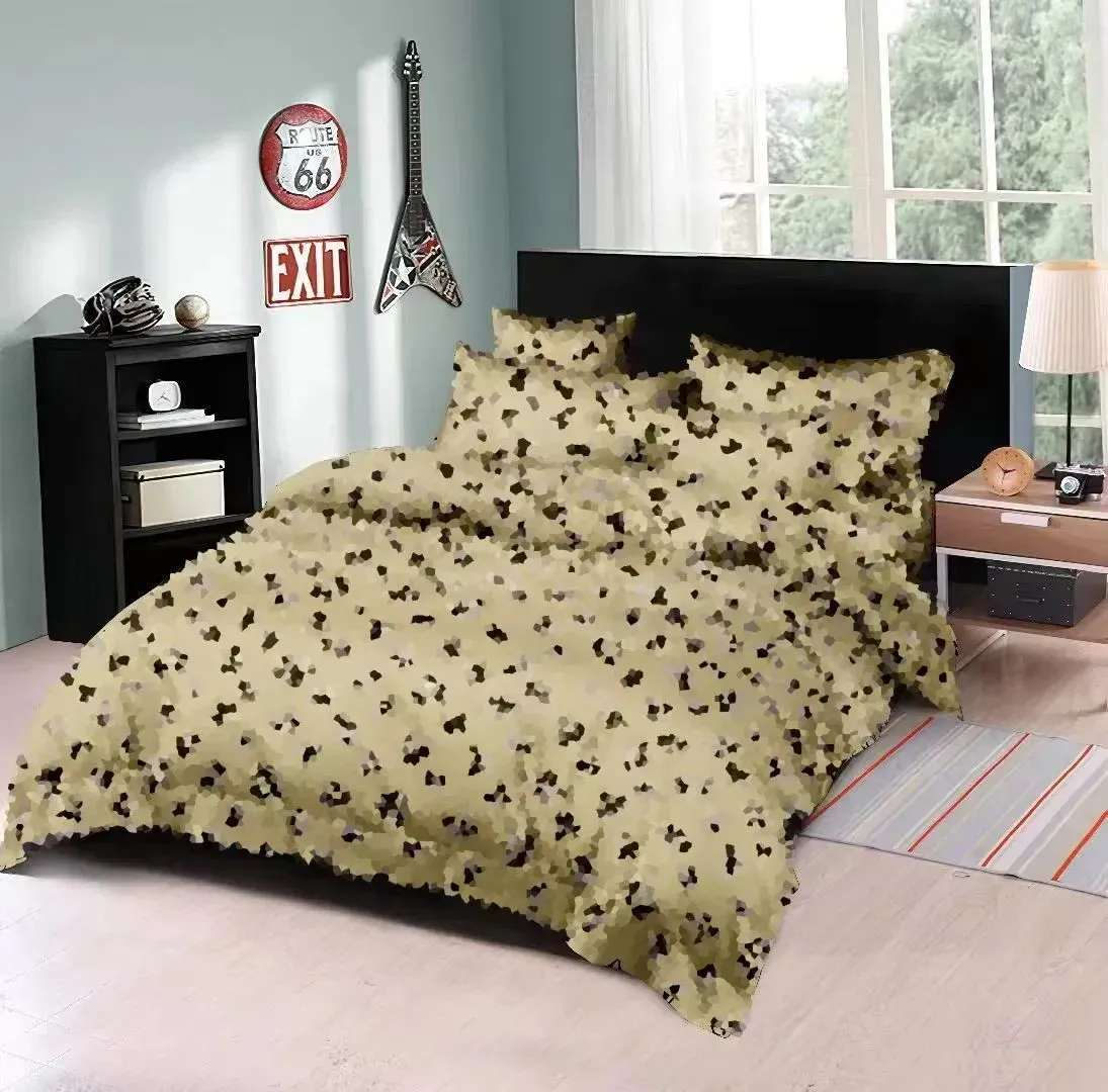 Luxury Designer Bedding Set Classic Letter Logo Brown flower Printed Duvet Cover Pillow Cover 4 pcs Set Pure Cotton Comfortable Bedding Decoration 1.8m