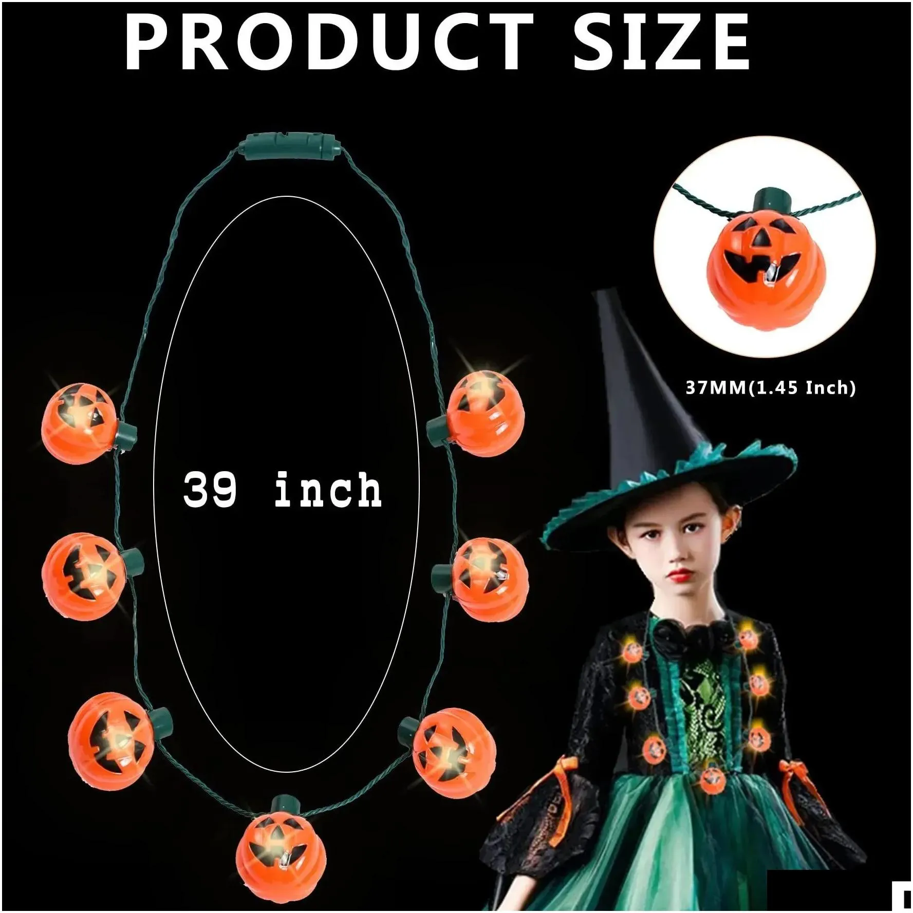 Christmas Decorations L Pumpkin Light Up Necklace Halloween Lights Jack O Lantern with Flashing Modes for Party Favor 1027 Ight Ights Antern ight ights antern