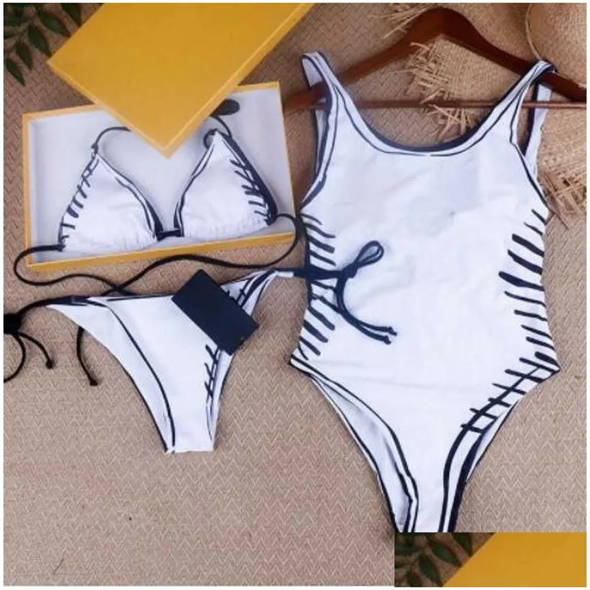 Womens Swimwear Swimsuits Bikini Classic F2 Letter Printed Bra Bodysuit Bikinis Summer Swimsuit Fashion One Two Piece Beach Designer Dhnln