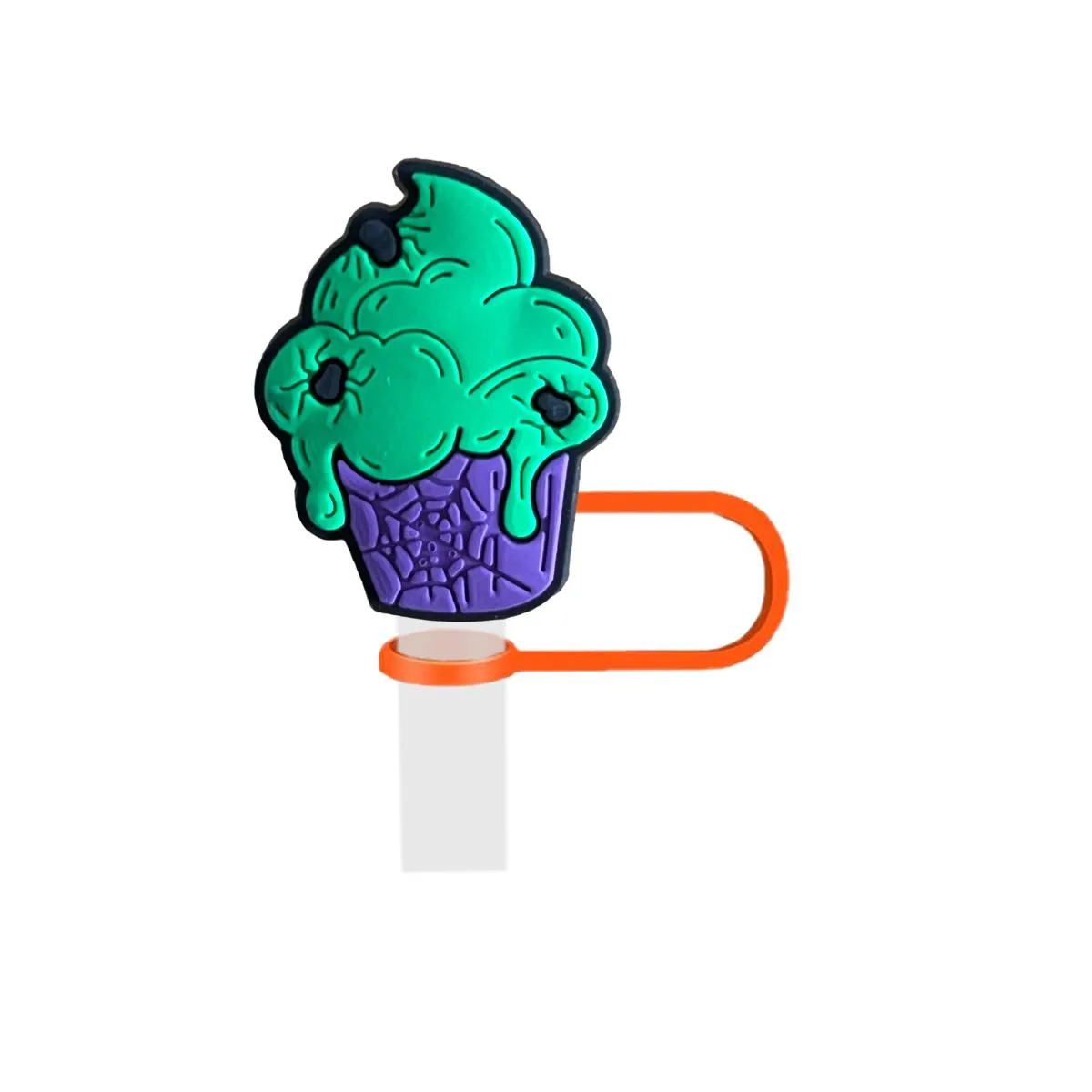 ice cream skull head straw cover for  cups covers cap fit cup dust-proof reusable topper accessories cute funny tumbler man woman gift protector drinking tips lids