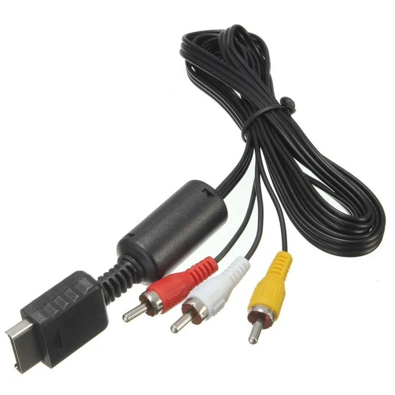 500pcs lots 1.8m Audio Video To 5 RCA AV Cable for PS3/PS2 AV Component TV Video Cable