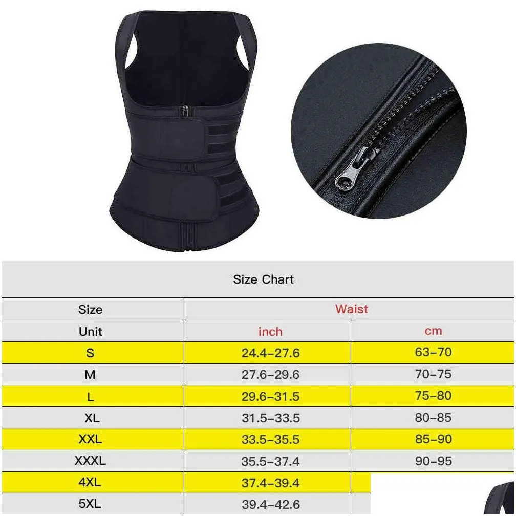 Womens Shapers Waist Trainer Body Shaper Plus Size Wasit Belly Control Sweat Belt Cinta Modeladora Waste Trainers 210326 Drop Delive Dhol7