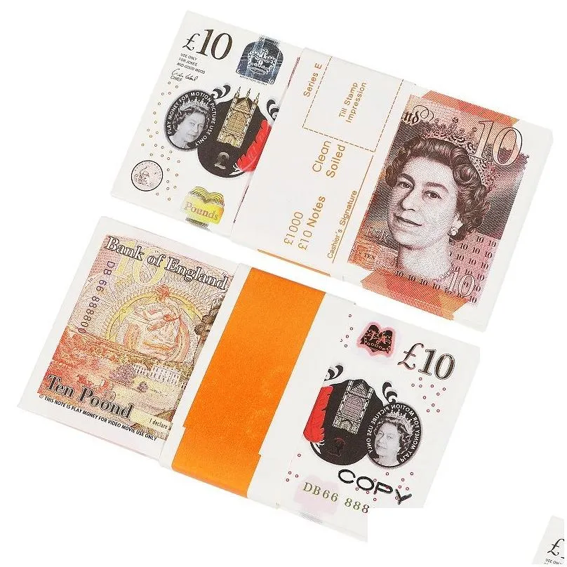 Fake Money Funny Toy Realistic UK POUNDS Copy GBP BRITISH ENGLISH BANK 100 10 NOTES Perfect for Movies Films Advertising Social Media