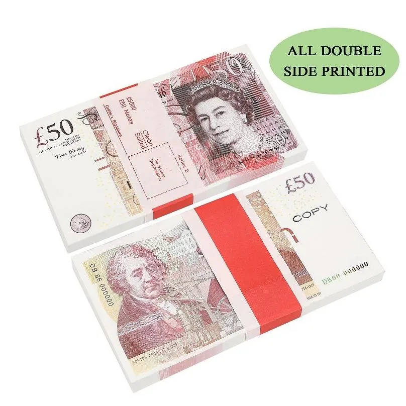 Fake Money Funny Toy Realistic UK POUNDS Copy GBP BRITISH ENGLISH BANK 100 10 NOTES Perfect for Movies Films Advertising Social Media