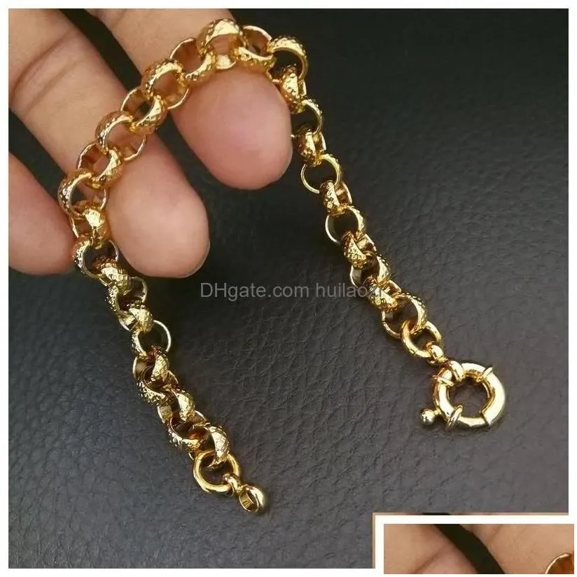 Chain Link Gold Filled Belcher Bolt Ring Mens Womens Solid Bracelet Jewllery In Length Drop Delivery Jewelry Bracelets Dhvta