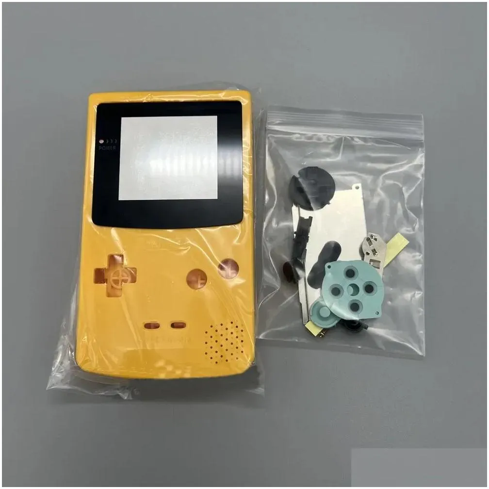 Cases For Gameboy Color GBC Classic Game Console Housing Case Plastic Shell Cover With Glass Mirror Surface Highquality Buttons