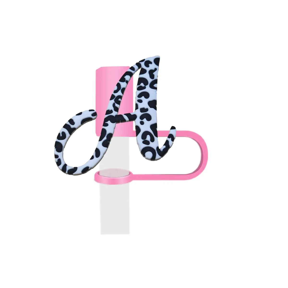 zebra large letters straw cover for  cups dust-proof drinking reusable tips lids silicone stopper topper tumbler accessories cute protectors