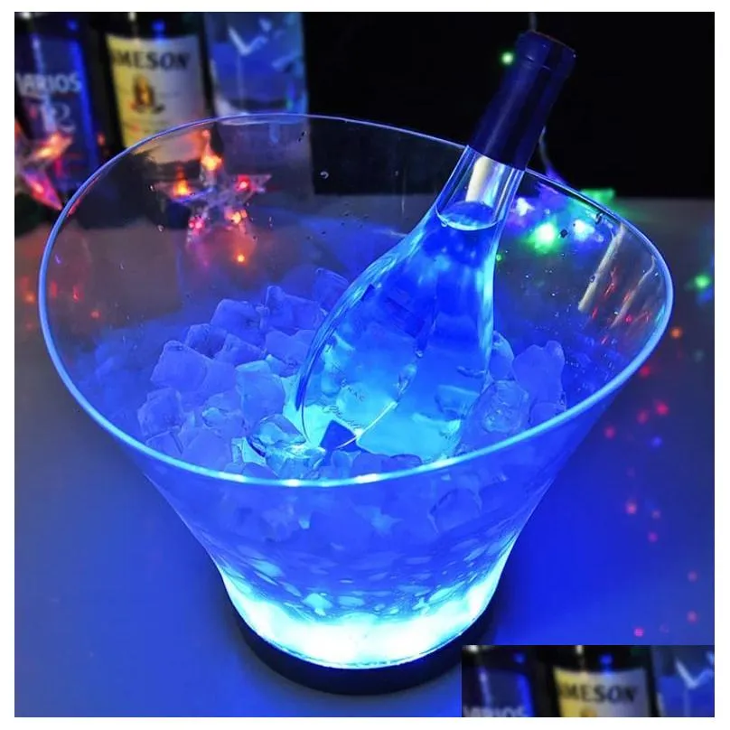 ice buckets and coolers 6.5l waterproof abs led ice bucket 7 color led champagne bowl ktv bars nightclubs led light up beer bucket bars night party