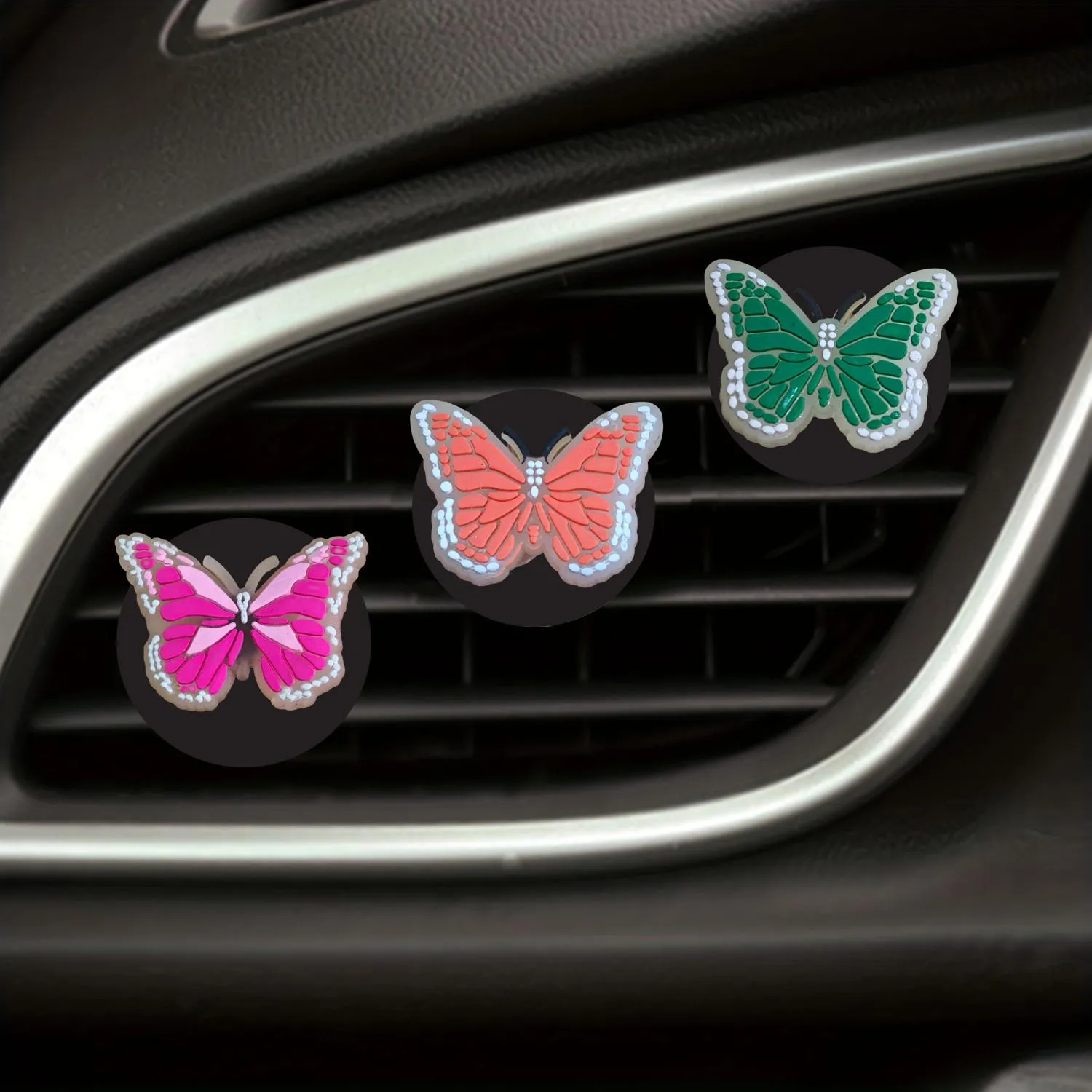 fluorescent butterfly 6 cartoon car air vent clip conditioner outlet perfume clips auto for office home square head freshener conditioning