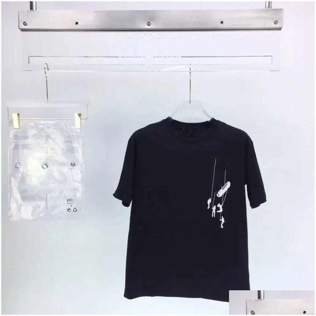 Mens T-Shirts Fashion Designers T Shirts Summer Shirt Crane Printing High Quality Hip Hop Men Women Short Sleeve Tees Plus Size S-5X Dhuv2