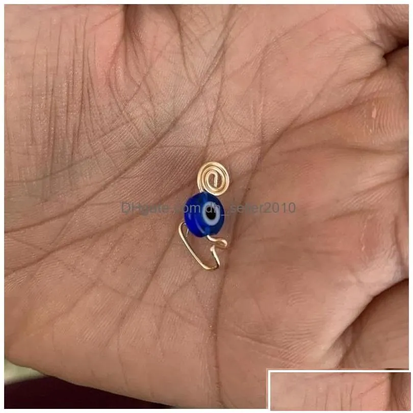 Nose Rings Studs African Nose Cuff Non Piercing Fake Rings For Women Blue Eyes Hoop Ear Clip Body Jewelry Type Drop Delivery Jewelr