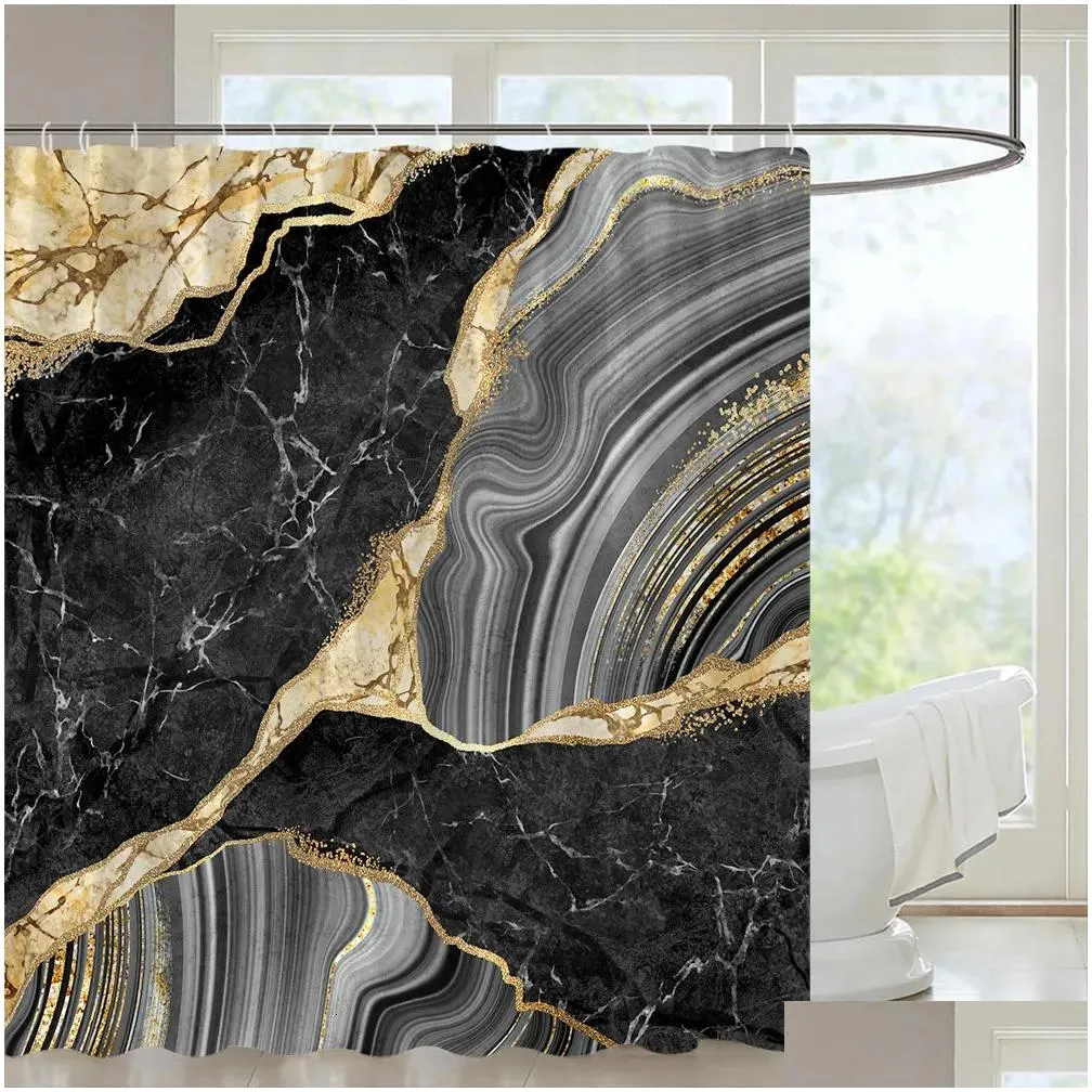 shower curtains marble shower curtain set creativity texture fabric home decor bath curtains bathroom products polyester hanging cloth hooks