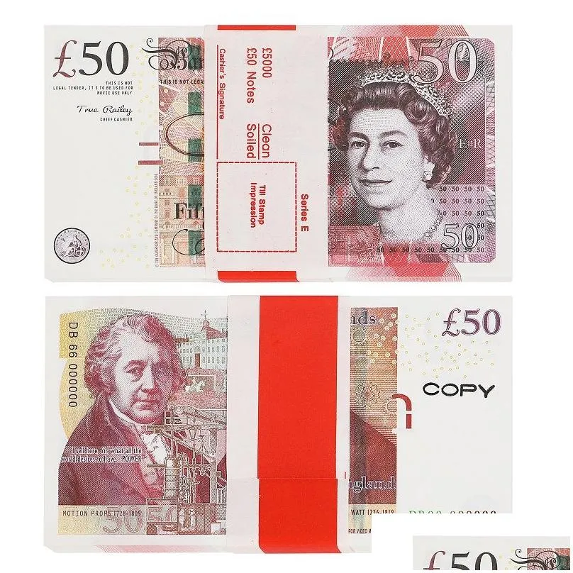 50% Size Top Quality Prop Money Copy 10 20 50 100 Party Math Fake Banknotes Notes Faux Billet Euro Play Collection Gifts Realistic Double Sided Stack Full Print