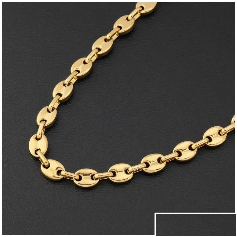Chains Europe And America Sale Mens Hip Hop Jewelry Gold Plated Stainless Steel Chain Necklace For Men Rapper Gift Drop Delivery Nec