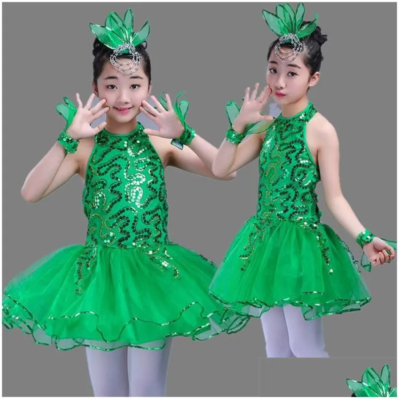 stage wear girls ballet dance dress ballerina for kids gymnastics leotard green competition tutu performance toddler dancing