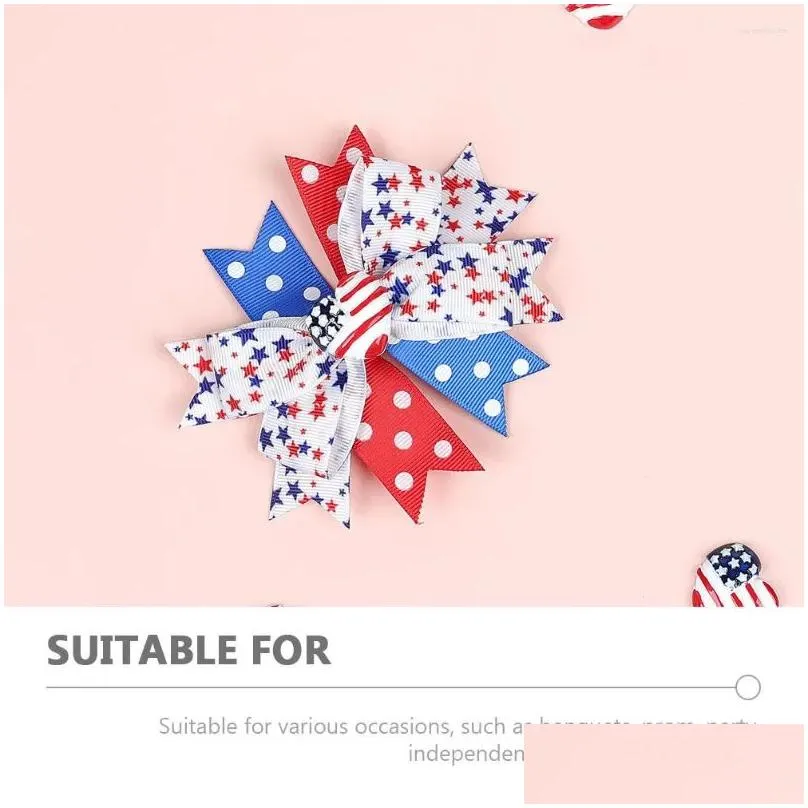 Bandanas 20 Pcs Accessories Girl Hair Bow Clip Cute Clips Little Girls Baby Patriotic American Flag Wall Kids Bows Hairpin Drop Delive