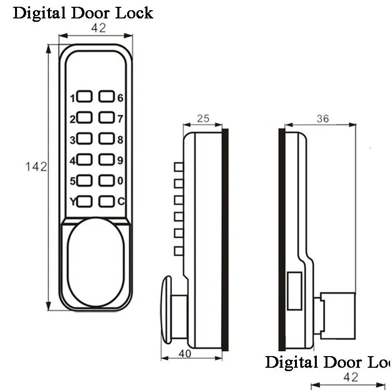 door locks sliding gate opener digital lock door keyless keypad code password iron door waterproof door lock push button combination lock