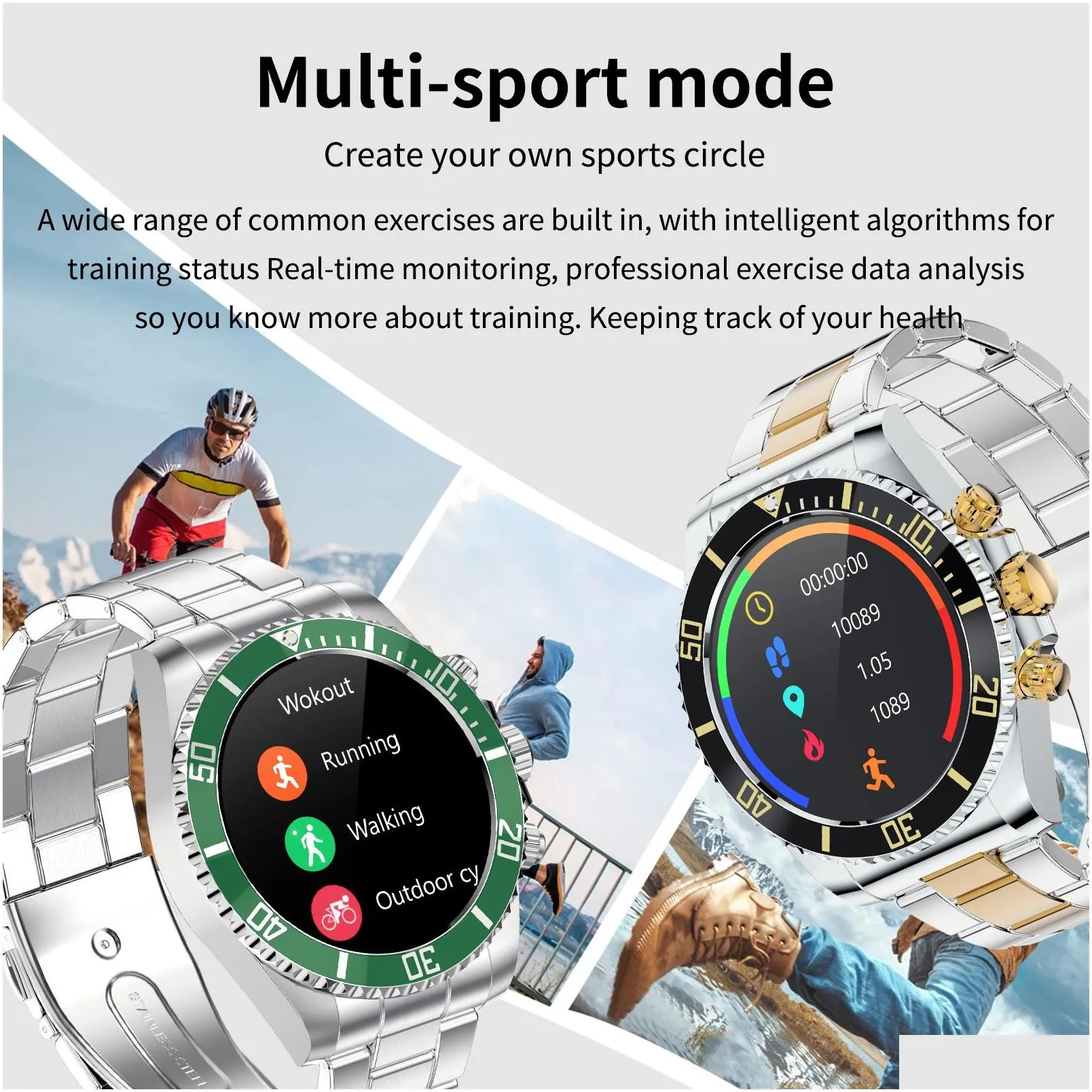 Smart Watches AW12 Smart Watch Men Bluetooth Call Message Display Custom Dial Heart Rate Blood Pressure Sports LED Noctilucent Smartwatch AW13