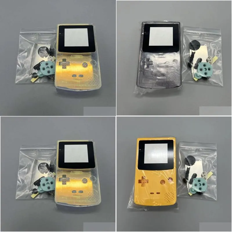 Cases For Gameboy Color GBC Classic Game Console Housing Case Plastic Shell Cover With Glass Mirror Surface Highquality Buttons
