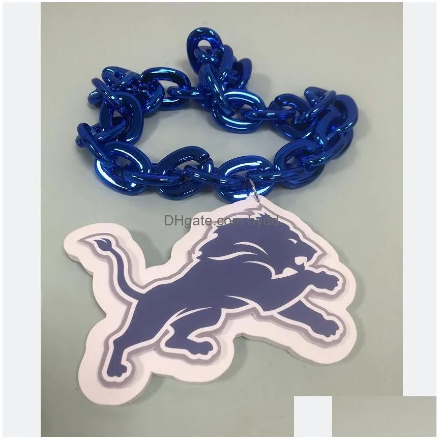 titanium sport accessories custom 3d eva foam fans team emblem chain necklace for cheering on the big four american sports leagues in the home