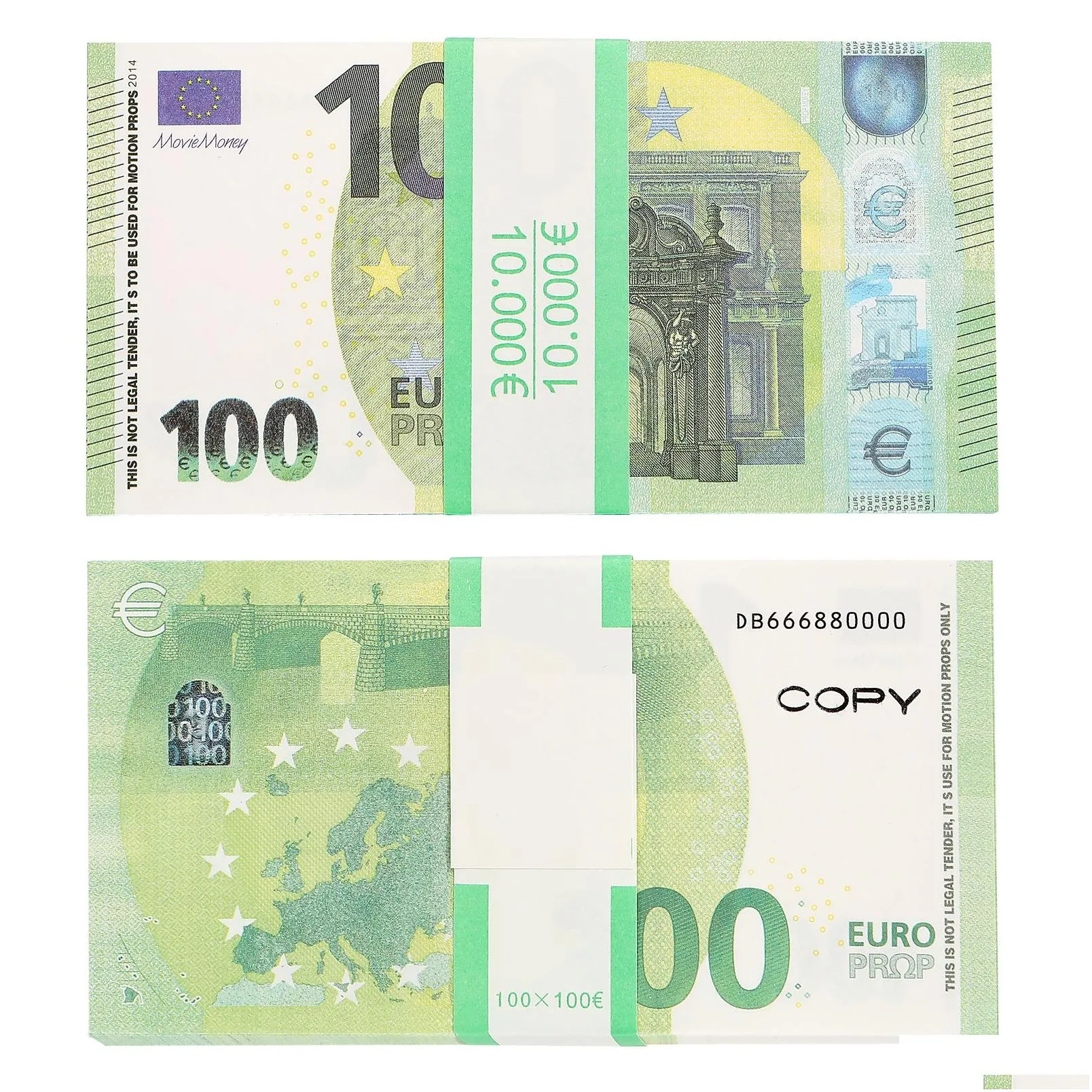 50% Size Prop Money Copy Toy Euros Party Realistic Fake uk Banknotes Paper Money Pretend Double Sided